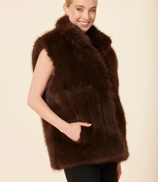 Dolce Cabo Brown Faux Fur Vest