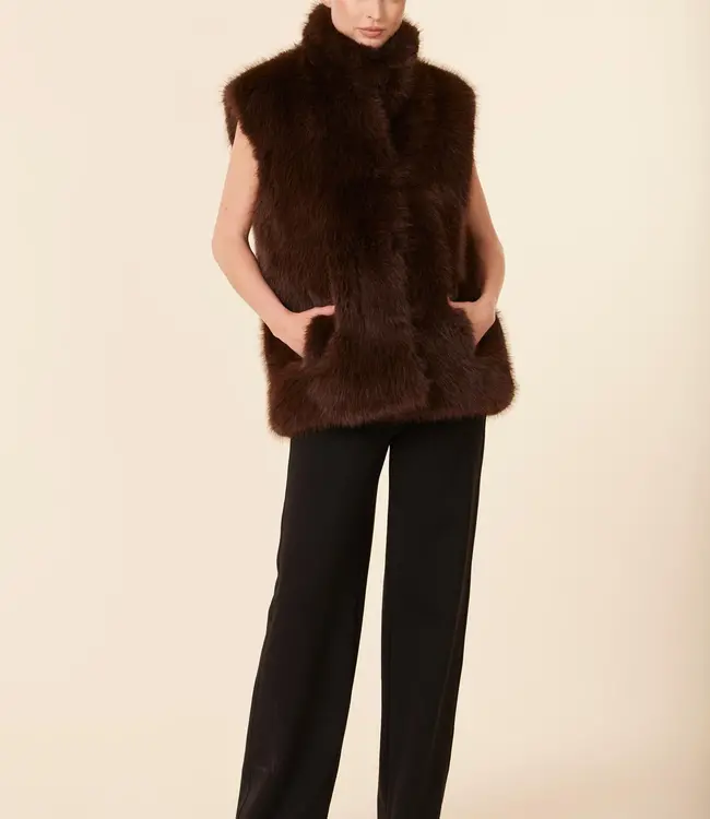 Dolce Cabo Brown Faux Fur Vest