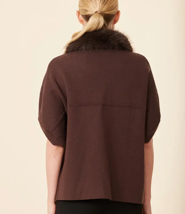 Dolce Cabo Espresso Cape w/Faux Fur