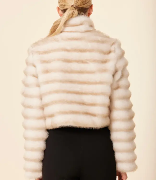 Dolce Cabo Creme Mink Grooved Zip Jacket