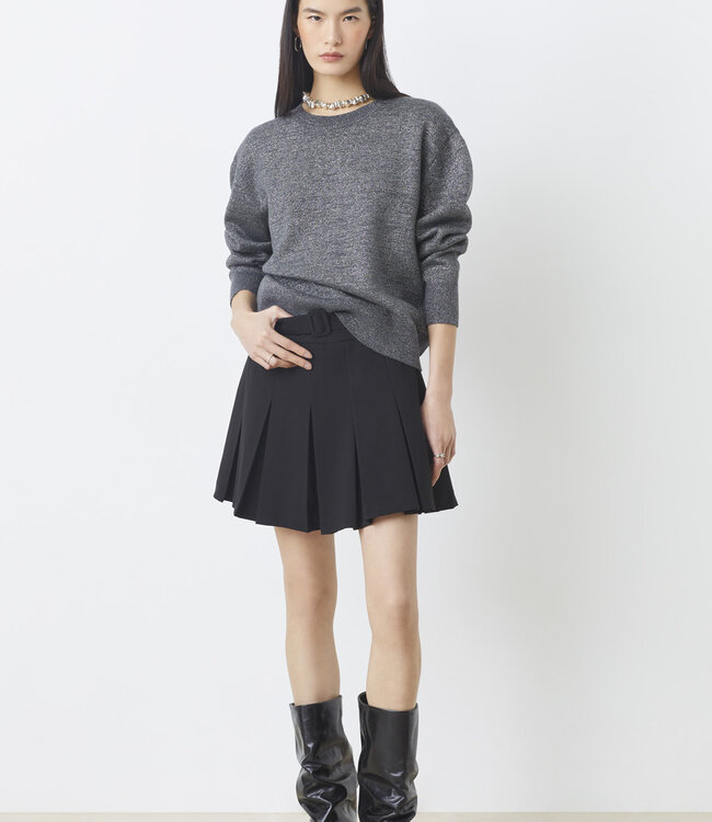 Suncoo Payeti Grey Shimmer Open Back Sweater