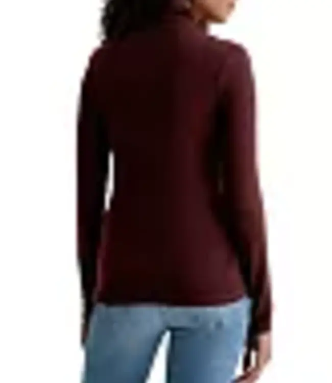 Adriano Goldschmied  Coffee Ribbed Fitted Turtleneck