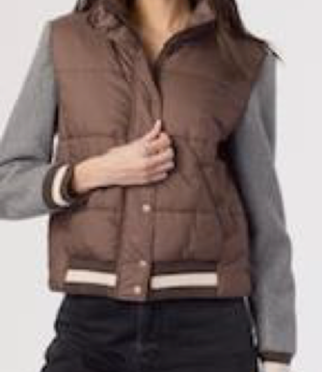 J Society Mocha Varsity Bomber Jacket