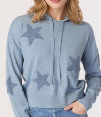J Society J Society Cotton Denim Blue Star Hoodie