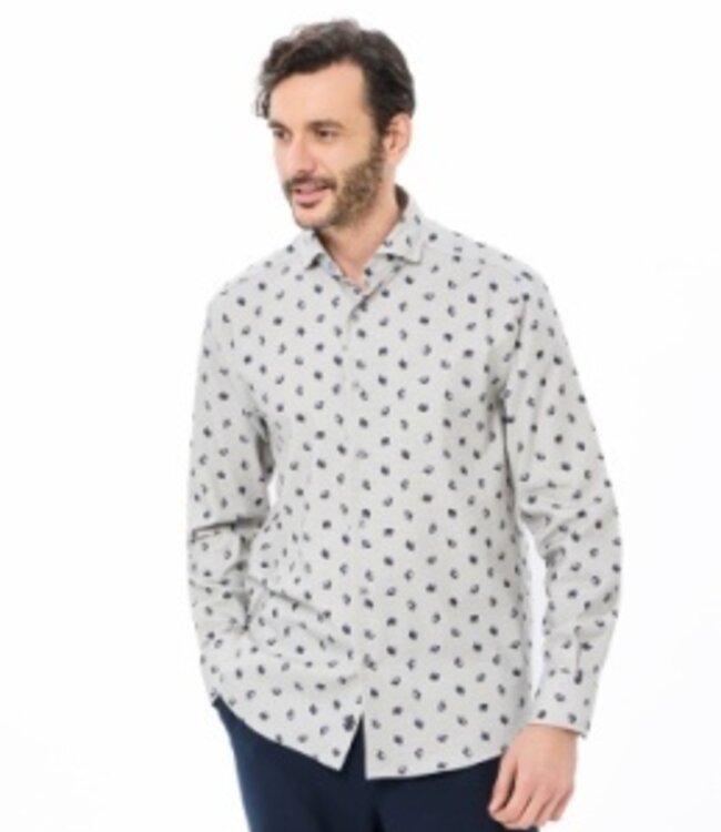 Luchiano Visconti Gray Acorn Button Down Shirt