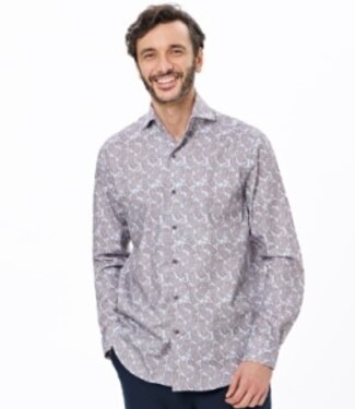 Luchiano Visconti Tan Paisley Long Sleeve Button Down Shirt