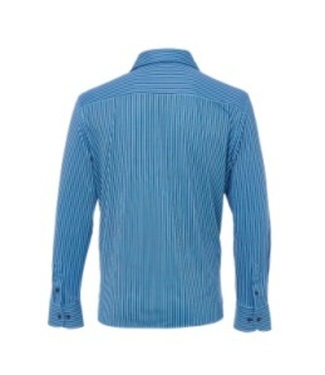 Luchiano Visconti Light Blue Vertical Stripe Performance Button Down
