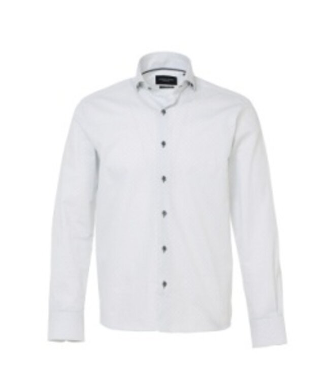 Luchiano Visconti White Diamond Tone on Tone Button Down Shirt