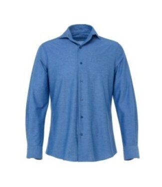 Luchiano Visconti Navy Knit Fitted  Button Down Shirt