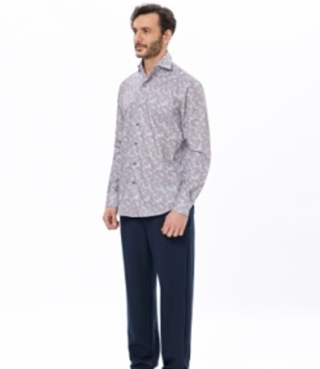 Luchiano Visconti Tan Paisley Long Sleeve Button Down Shirt