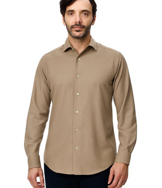 Luchiano Visconti Taupe Knit Long Sleeve Button Down Shirt