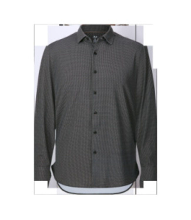 American Heritage Coffee Herringbone Stretch Button Down Shirt