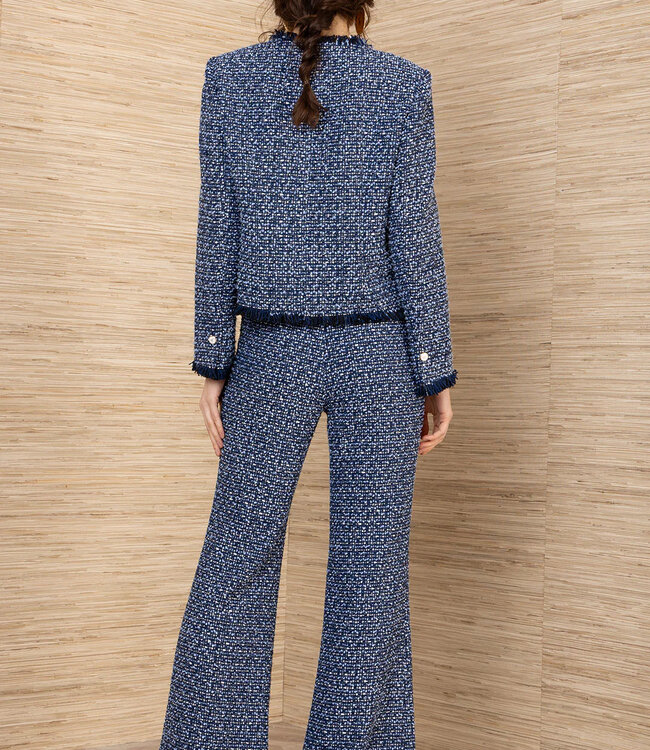 Hale Bob Dalia Blue Boucle Pant