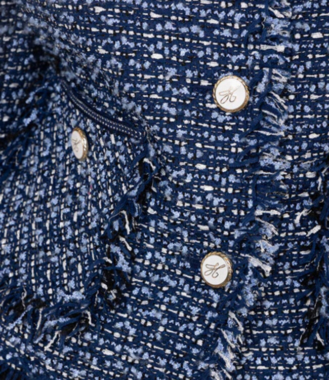 Hale Bob Nyomi Blue Boucle Jacket