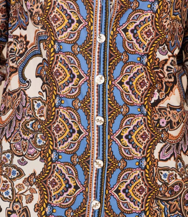 Hale Bob Brynleigh Ivory Printed Collard Blouse