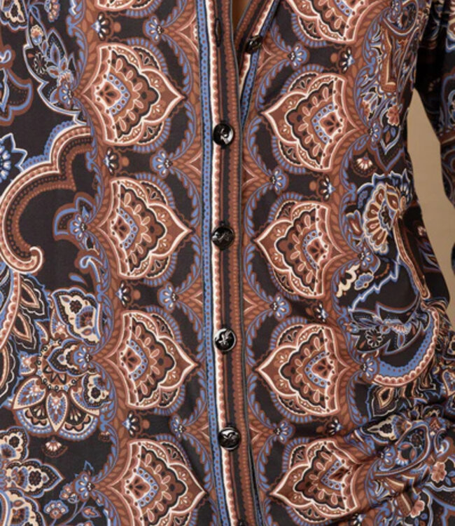 Hale Bob Brynleigh Black Printed Collared Blouse