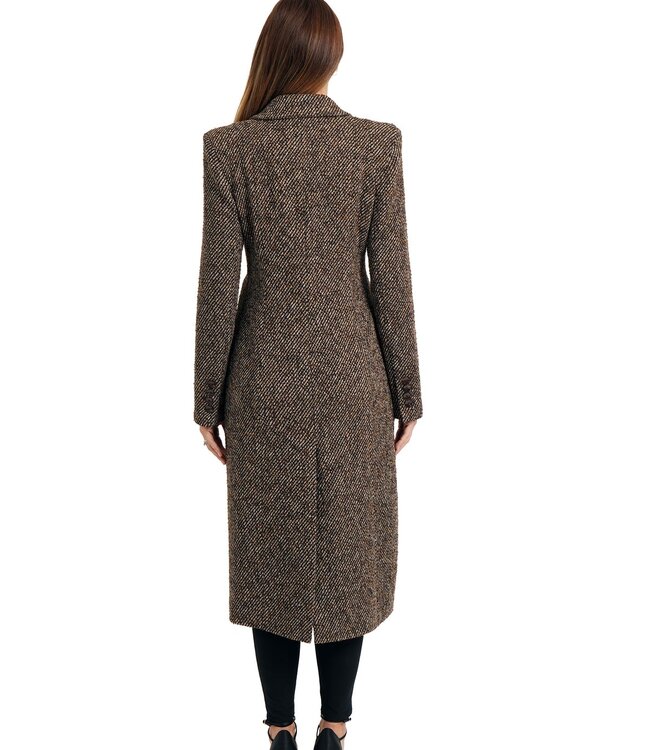 Love Token Brown Tweed Elinor Long Coat