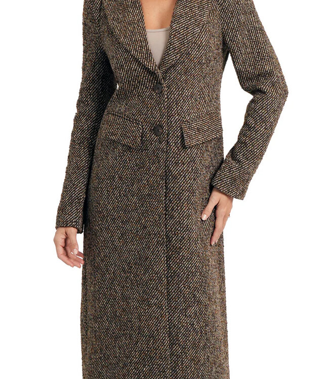 Love Token Brown Tweed Elinor Long Coat