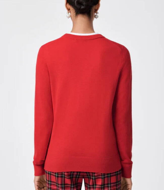 Trina Turk Jaguar Red Sweater w/Cheetah Heart