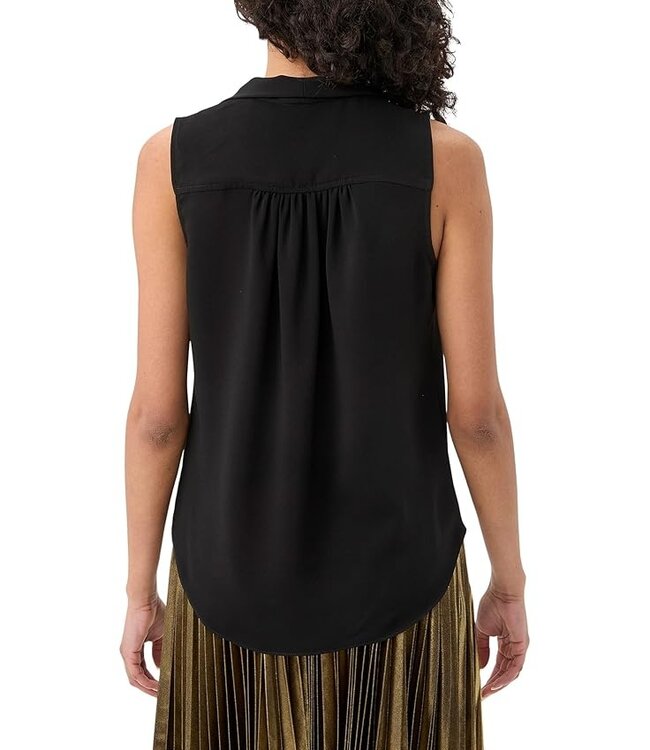 Trina Turk Alora Black Sleeveless Bow Top