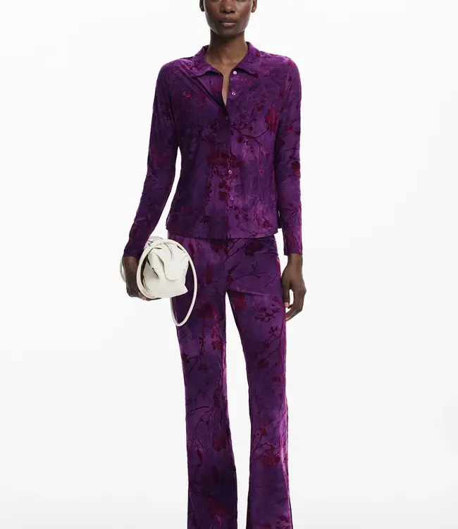 Desigual Purple Knit Velvet Blouse