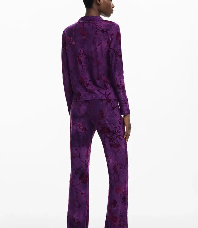 Desigual Purple Knit Velvet Blouse