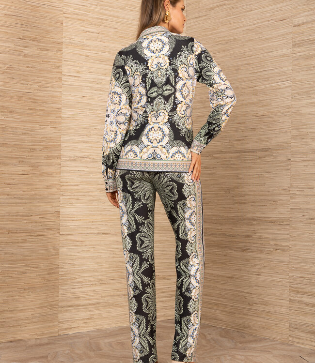 Hale Bob Tatiana Olive Printed Button Down