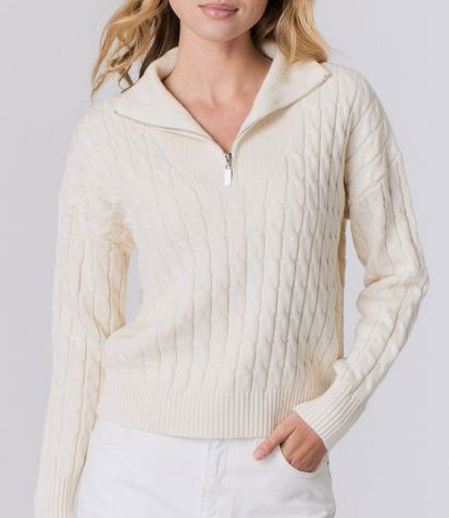 J Society Vanilla Half Zip Sweater
