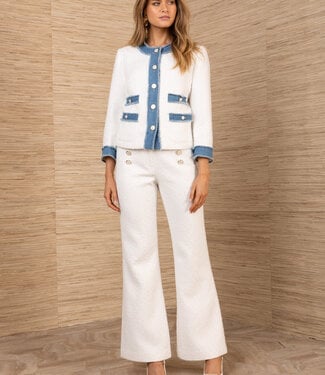 Hale Bob Vida White Tweed Jacket w/Denim