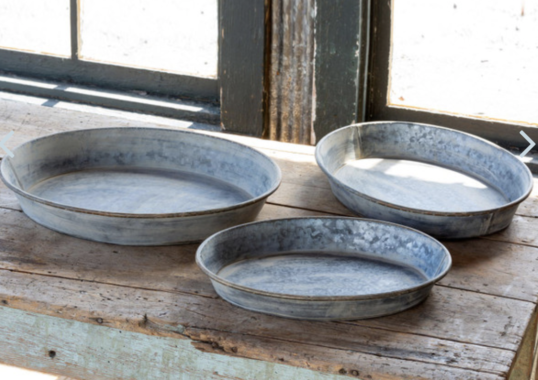 Round Galvanized Plant Tray Small The Good Tree