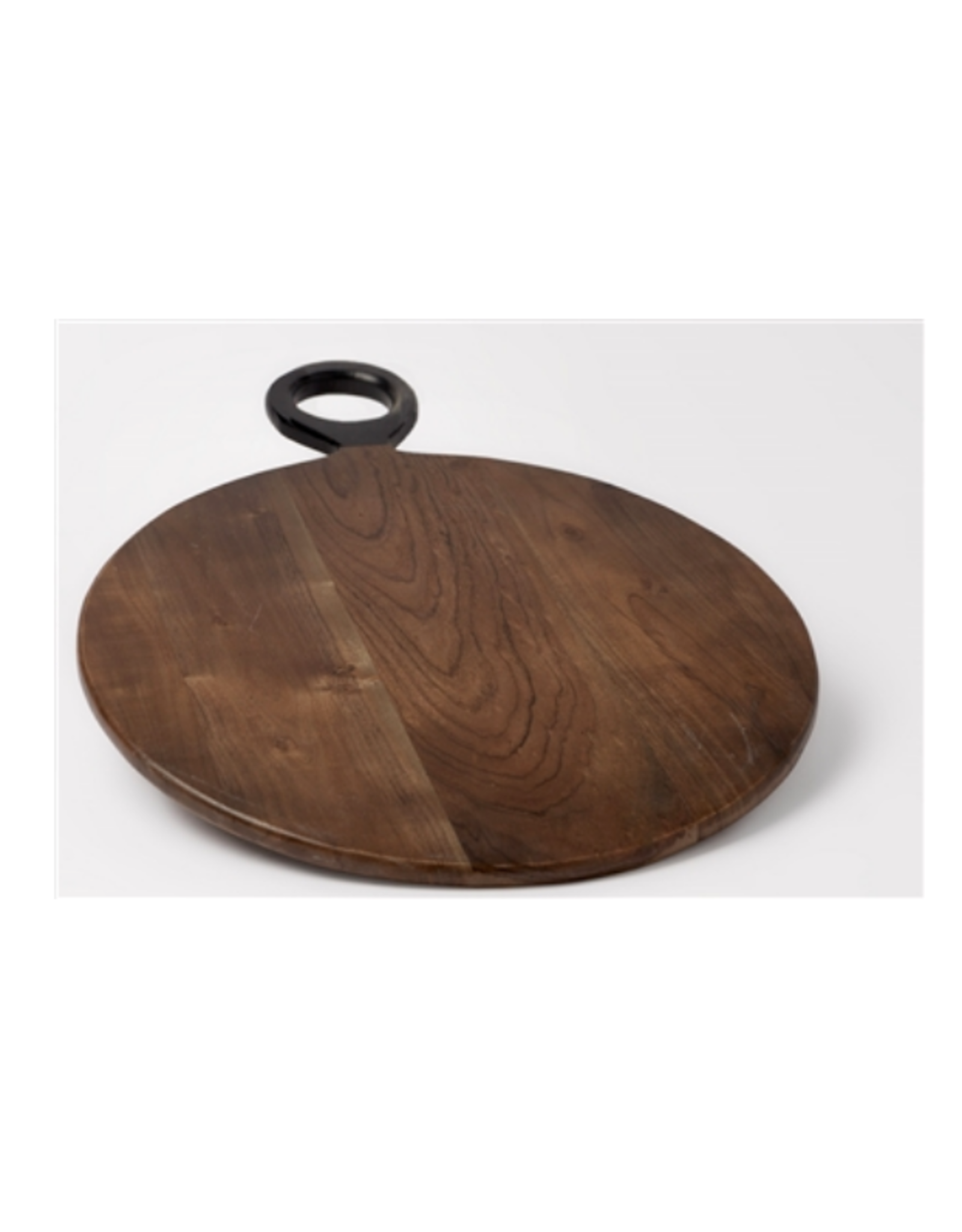 BIDK Acacia Wood Round Cutting Board 17.7 Dark Brown