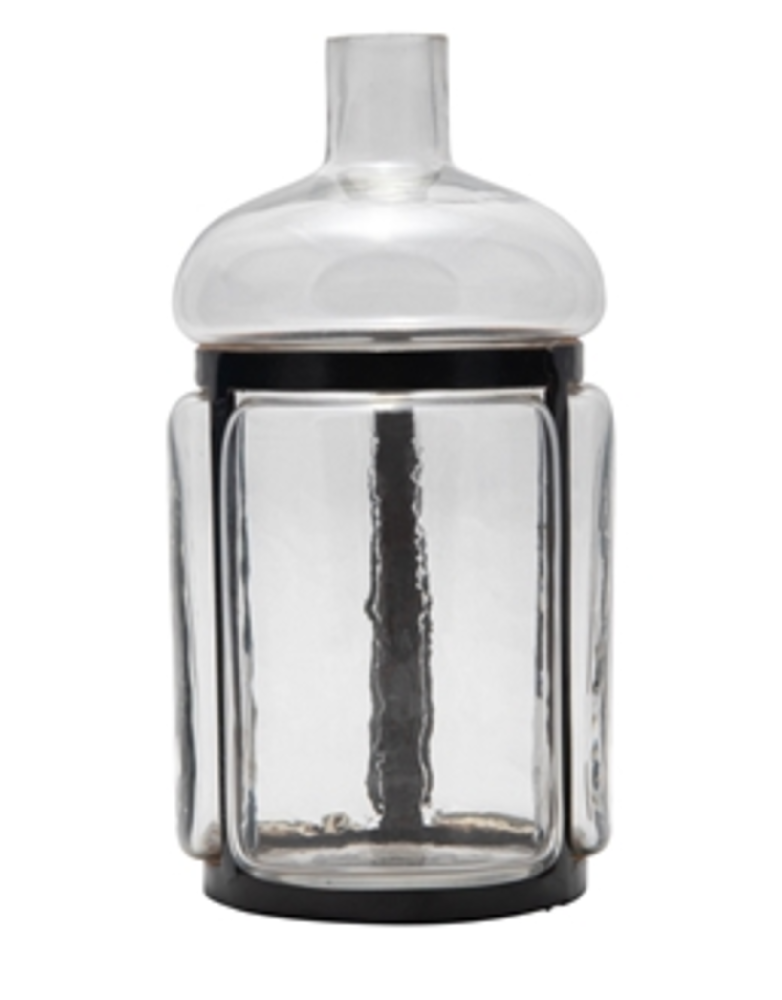 BIDK Small Glass & Iron Bottleneck Vase