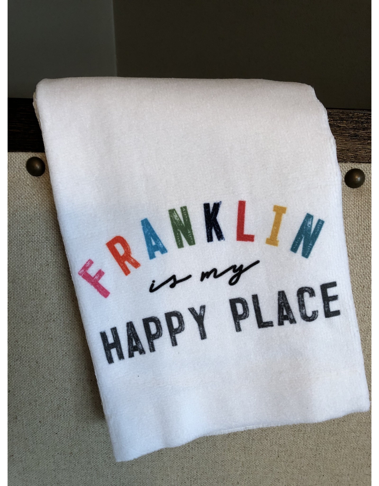 Little Birdie Franklin Is My Happy Place Tea Towel