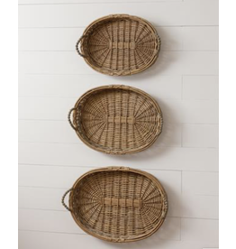 audreys Beaded Oval Willow Basket Medium