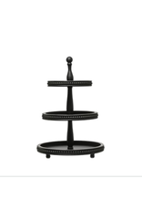 Creative Co-Op Black Wood 3-Tier Tray