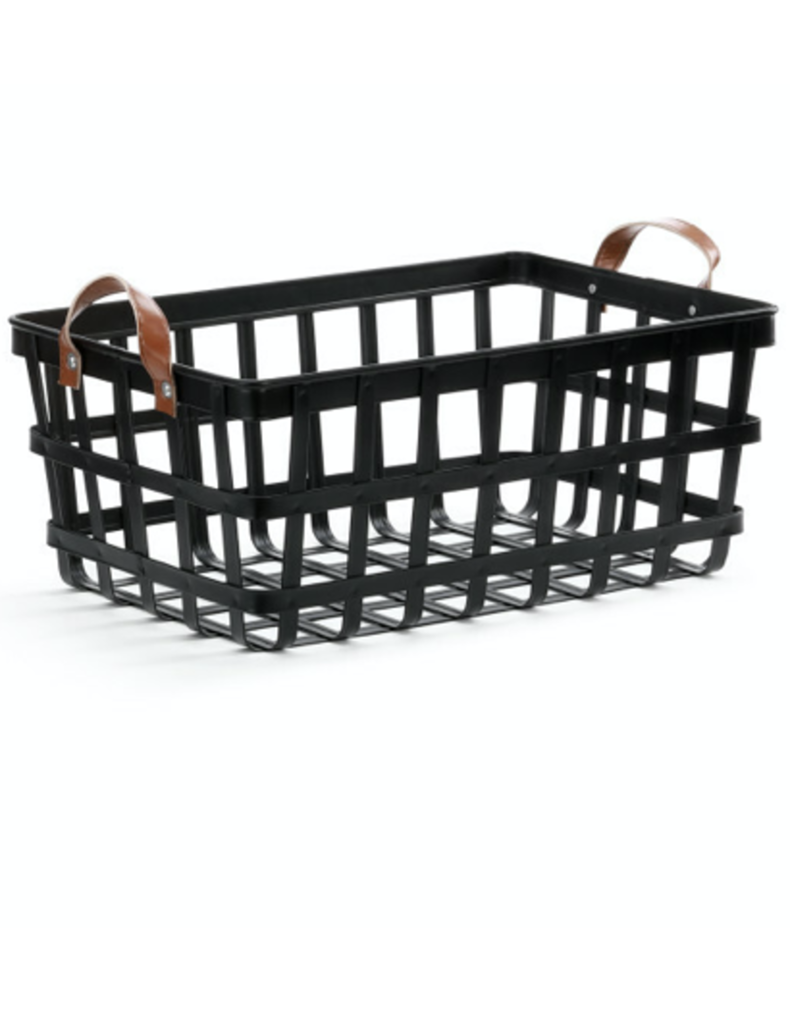 Demdaco Leather Handle Nesting Basket Small