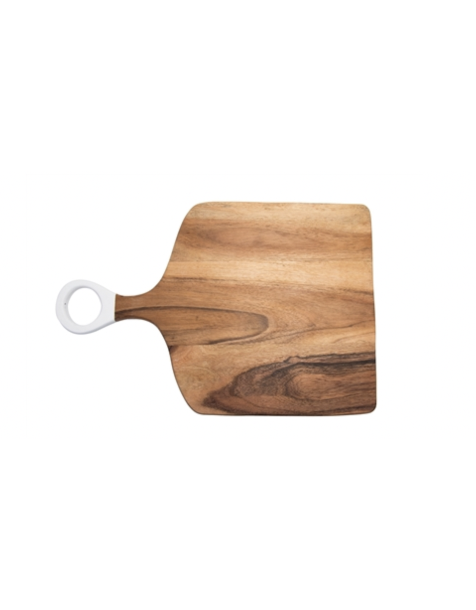 BIDK Acacia Wood Rectangle Cutting Board with White Handle 17.75" x 11.8"