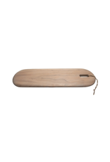 BIDK Acacia Wood Cutting Board with Leather Strap 31.5" x 9.45" Lime Wash