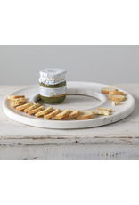 Creative Co-Op 13" Round Marble Circle Cracker Cheese Tray