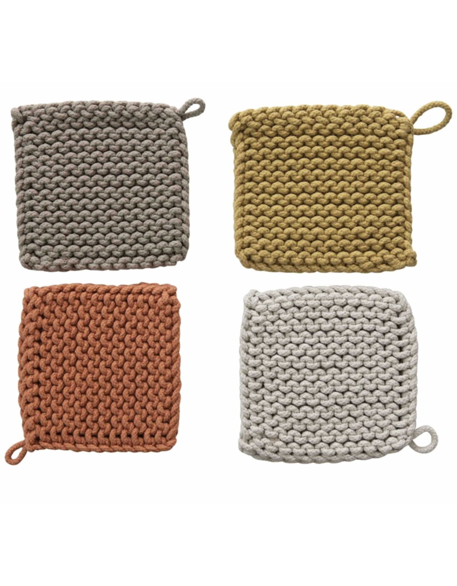 Creative Co-Op Cotton Crocheted Pot Holder