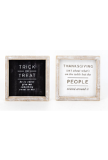 Adams & Co. Trick or Treat/Thanksgiving Reversible Sign 7 x 7
