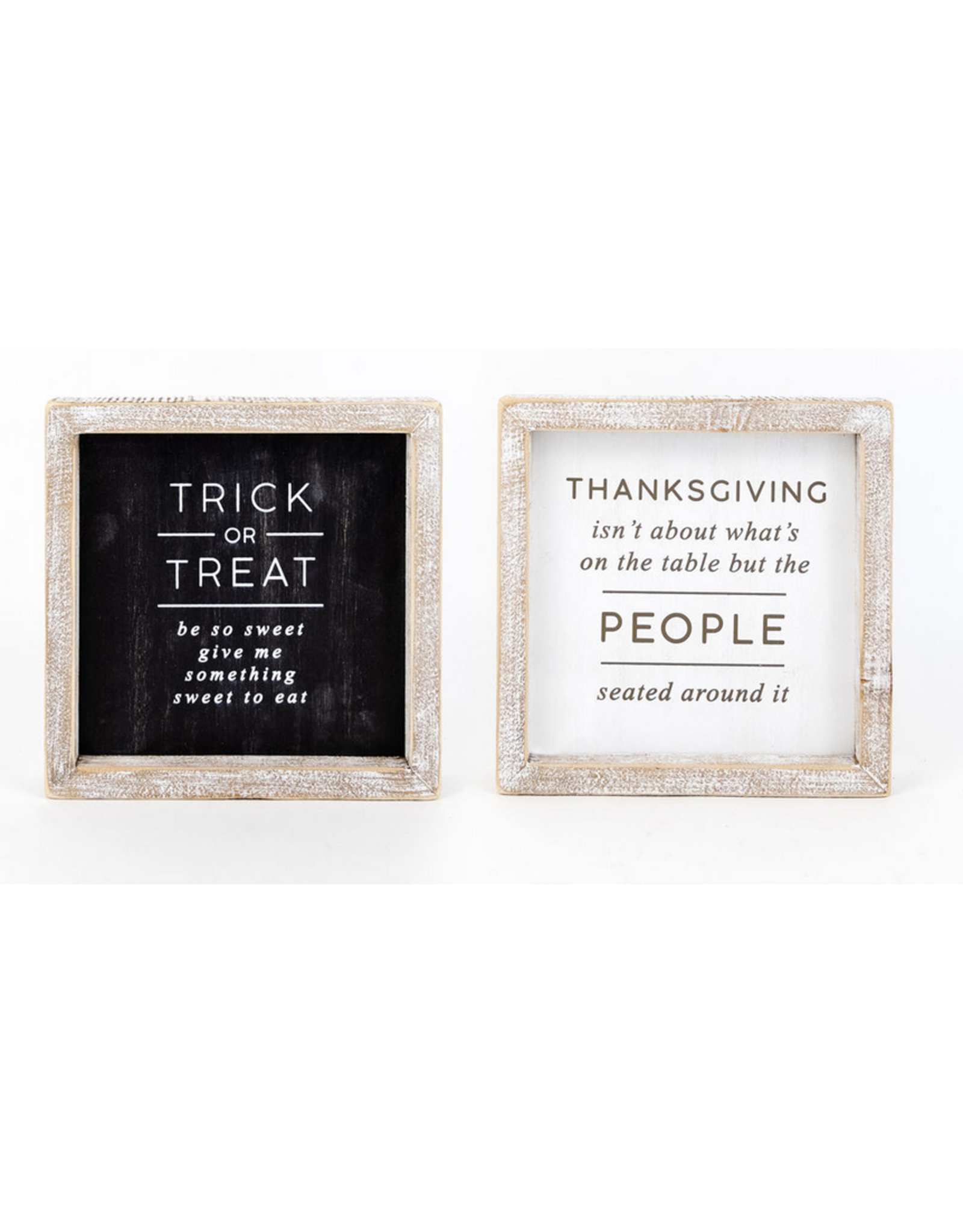Adams & Co. Trick or Treat/Thanksgiving Reversible Sign 7 x 7
