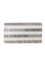 Bloomingville Marble Tray Cutting Board, Buff & White Stripe