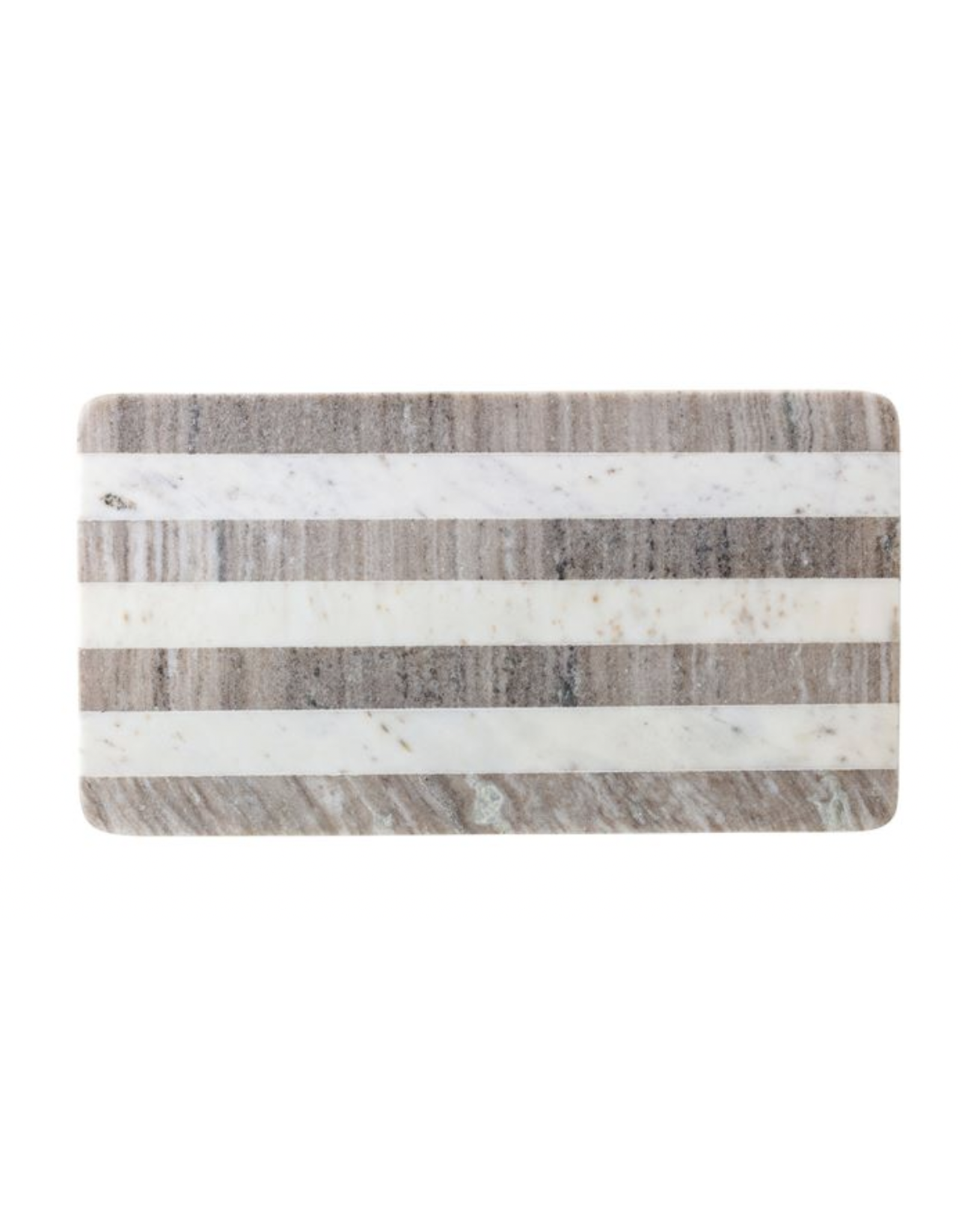 Bloomingville Marble Tray Cutting Board, Buff & White Stripe