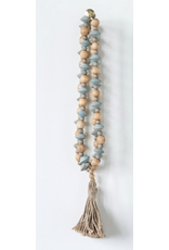 Creative Co-Op 23" Abaca Wood Bead Strand with Jute Tassle