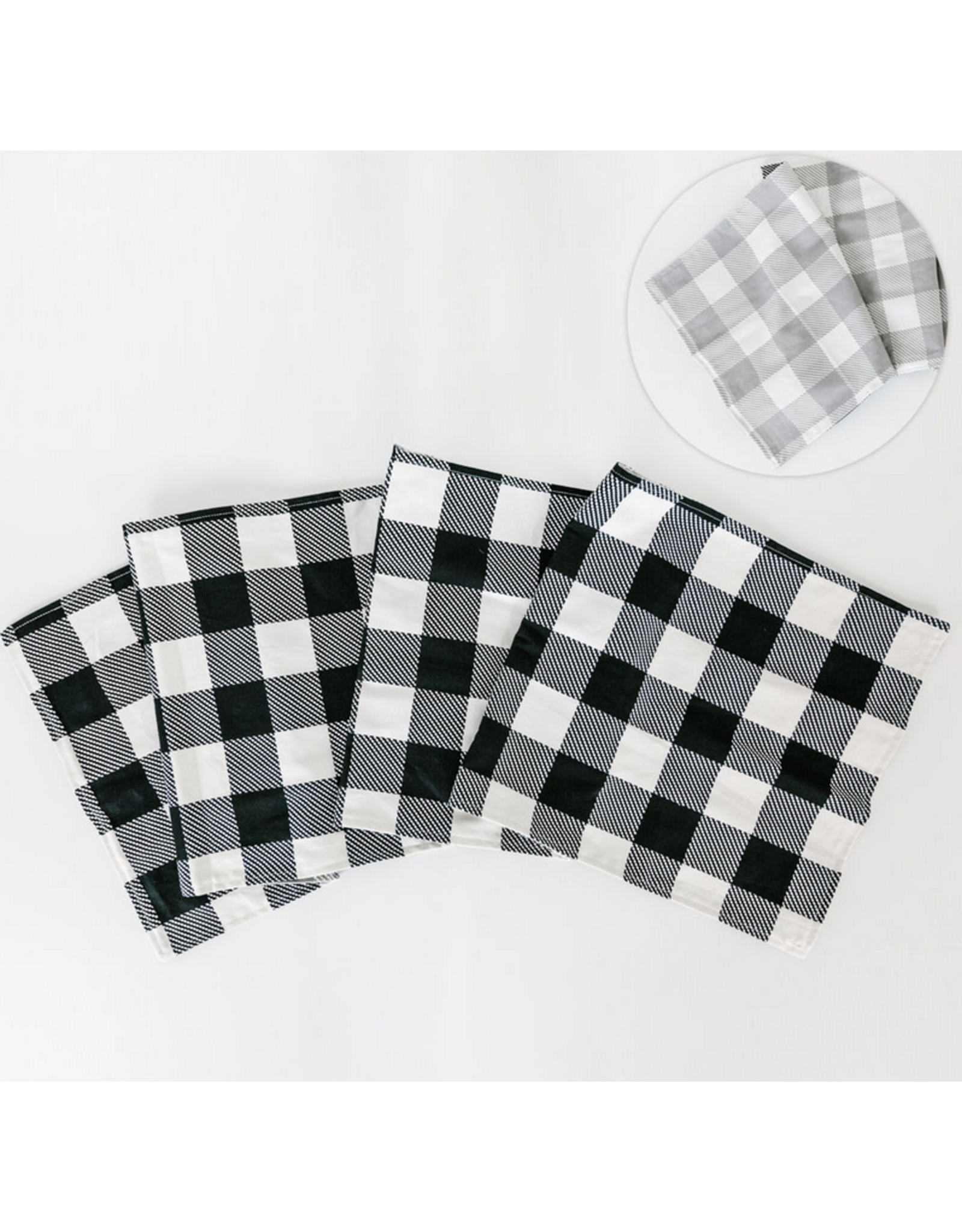 Adams & Co. Reversible Table Runner, Buffalo Check/White & Grey