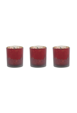 Melrose Red Mercury Glass with Snowflake Votive