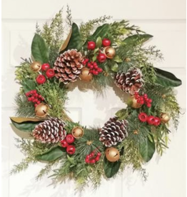 Fantastic Craft Magnolia & Pine Bell Wreath 24"