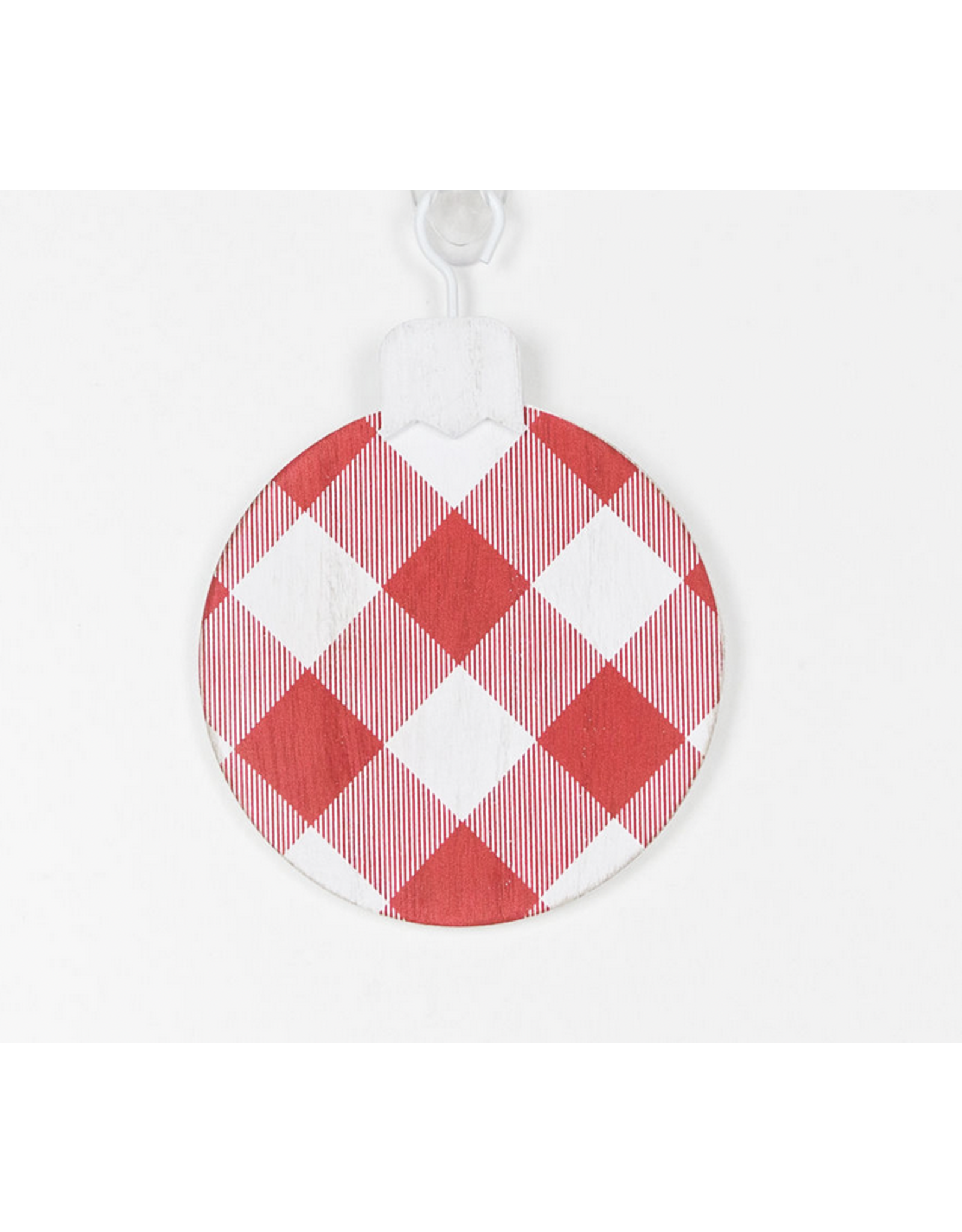 Adams & Co. Red & White Buffalo Check Ornament (with personalization)