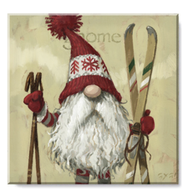 Sullivans Skier Gnome Wall Art 5" x 5"